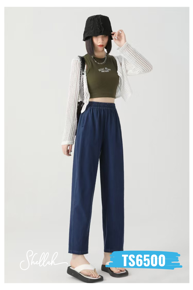 Casual Elastic Waist Pants  - TS6500