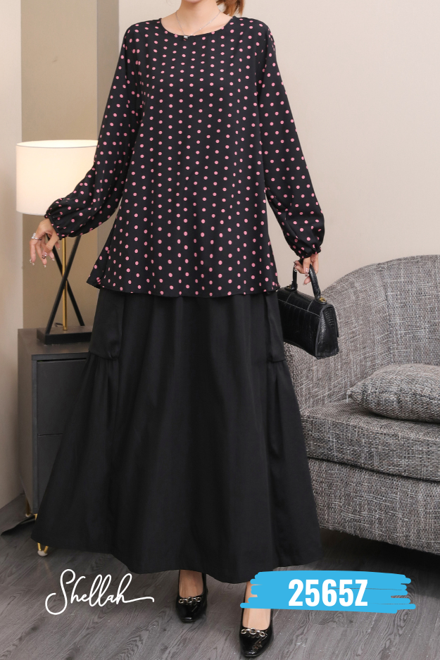 Polka Dots Sleeve Blouse - 2565Z