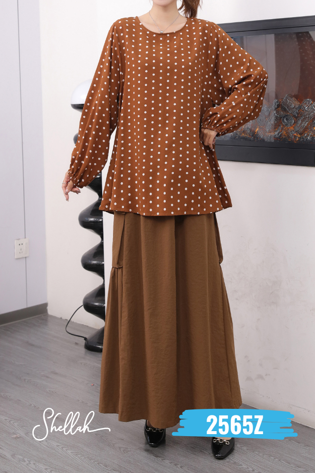 Polka Dots Sleeve Blouse - 2565Z